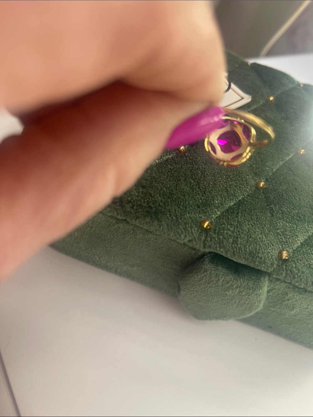 Ruby Stone Ring with Gold Prong Setting - Picture 5 of 5